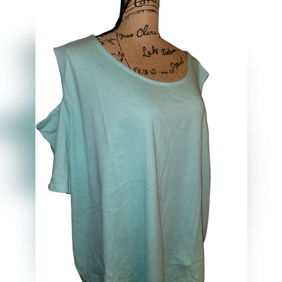 Women's Casual Cold Shoulder Short Sleeve Crewneck Tops Size 4XL New in Package - Picture 5 of 6